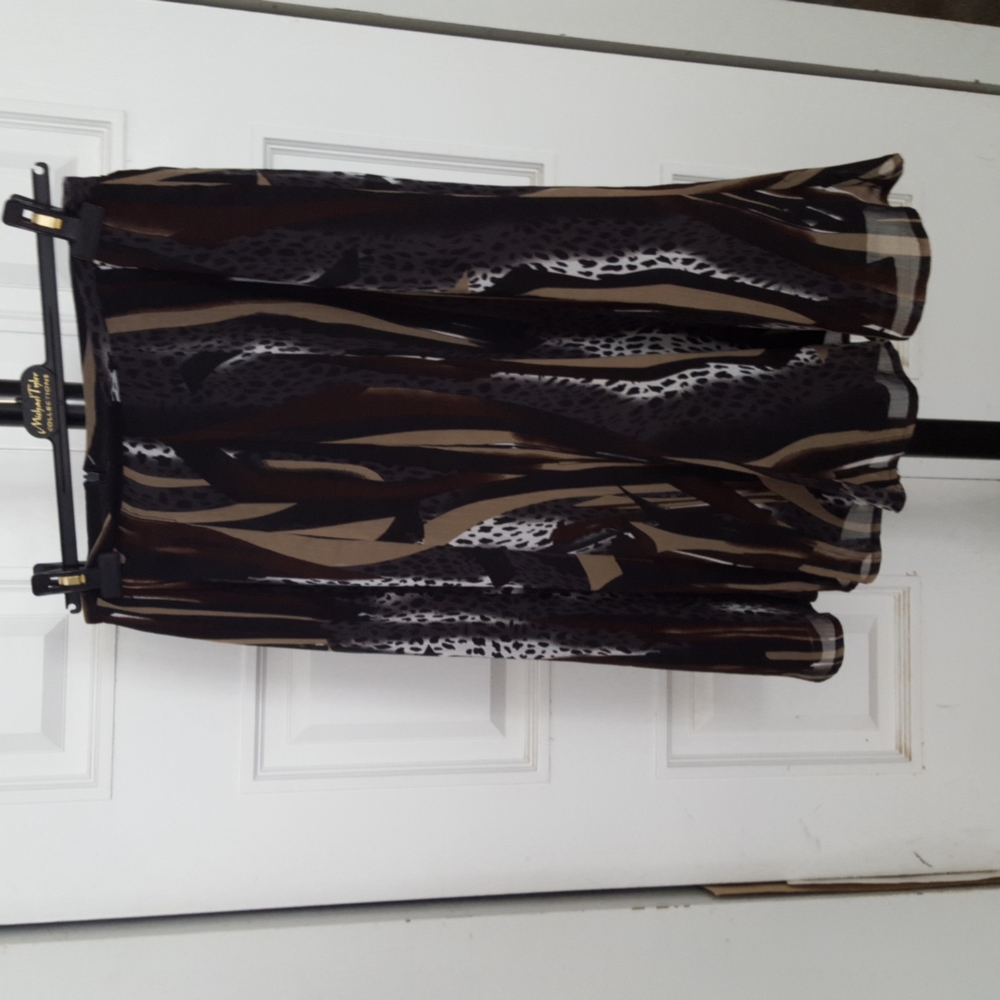 Animal print lined chiffon skirt
